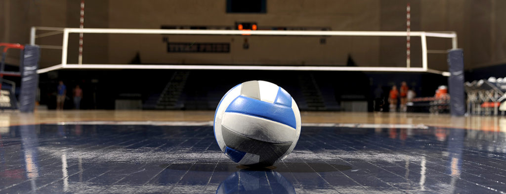 Volleyball in an empty gym